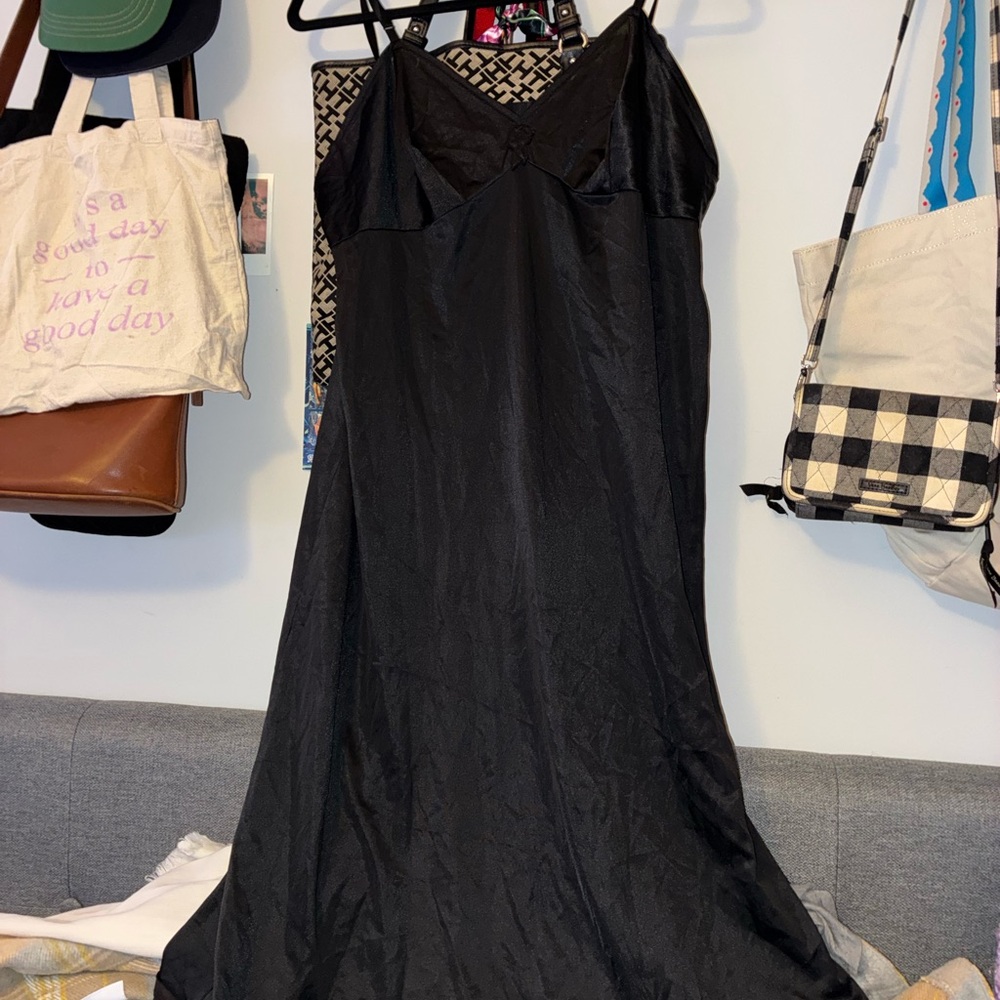 Black Satin Slip Dress - Women Intimates & Sleepwear